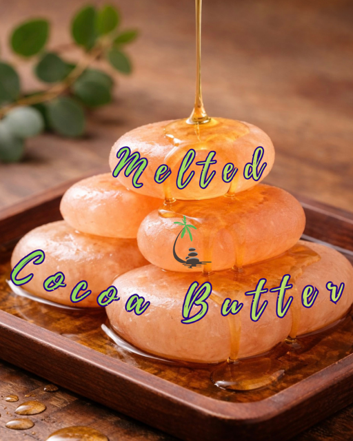 melted cocoa butter on salt stones
